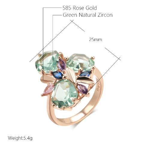 Aquamarine flower Set med 18K roséguldplätering