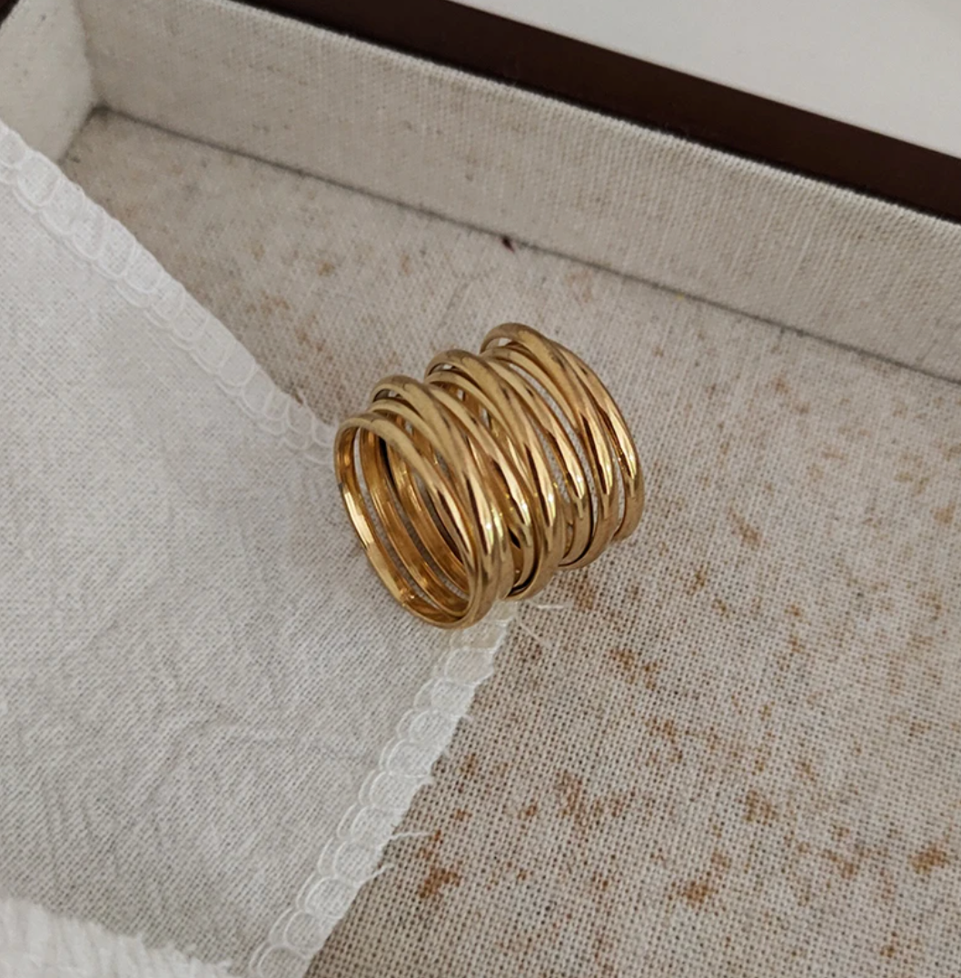 18 karats guldpläterad ring Roman