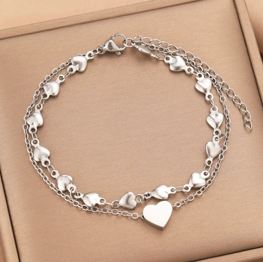 Armband fullt av hjärtan i Sterling Silver 925