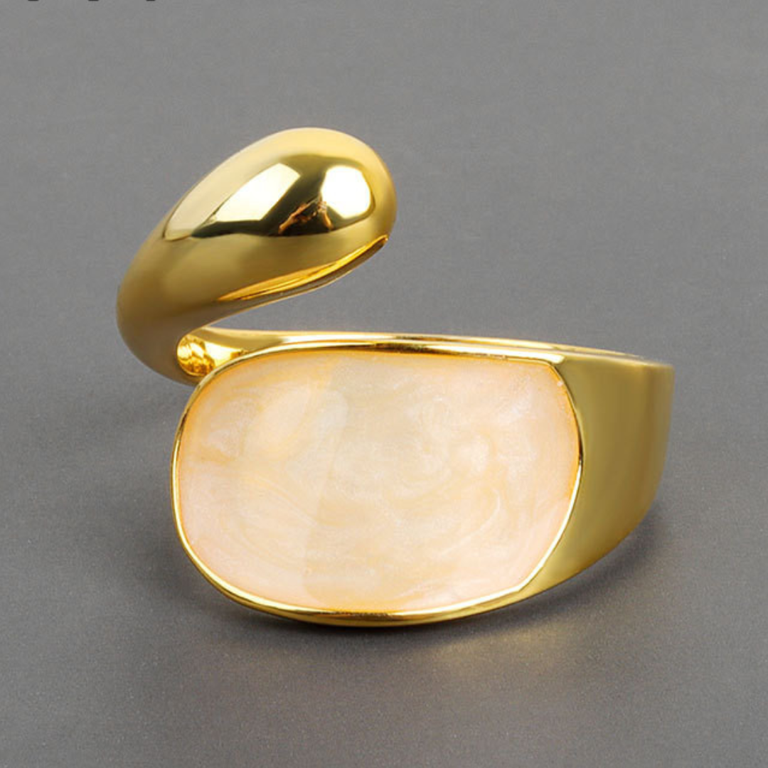 18K guldpläterad justerbar modernistisk ring