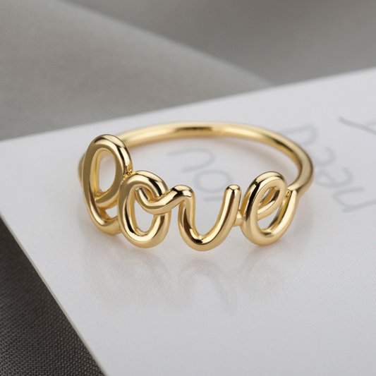 18K guldpläterad LOVE-ring