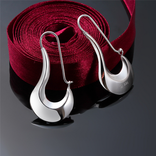 Modernist style earrings in polished 925 sterling silver