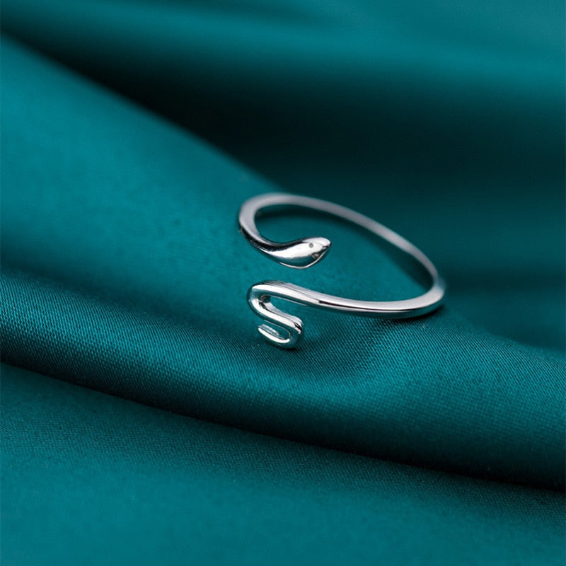 Adjustable 925 Silver Snake Ring