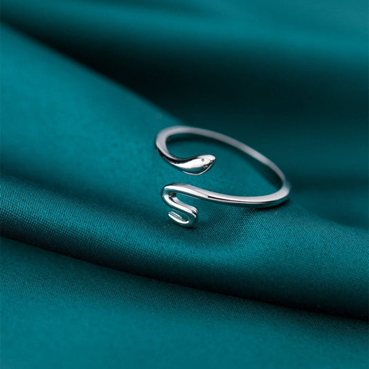 Adjustable 925 Silver Snake Ring