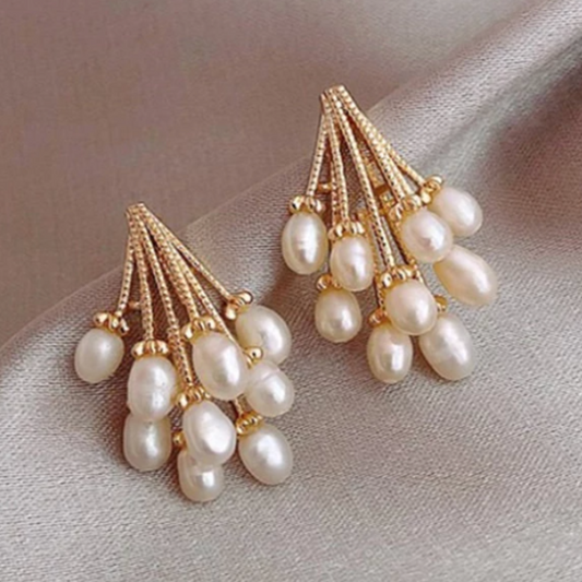 Handmade natural pearl earrings