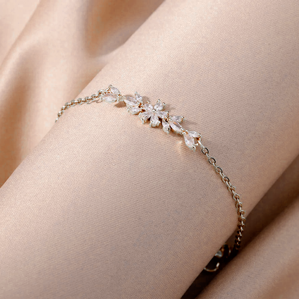 Love flower-armband med zirkoner i 925 Sterling Silver