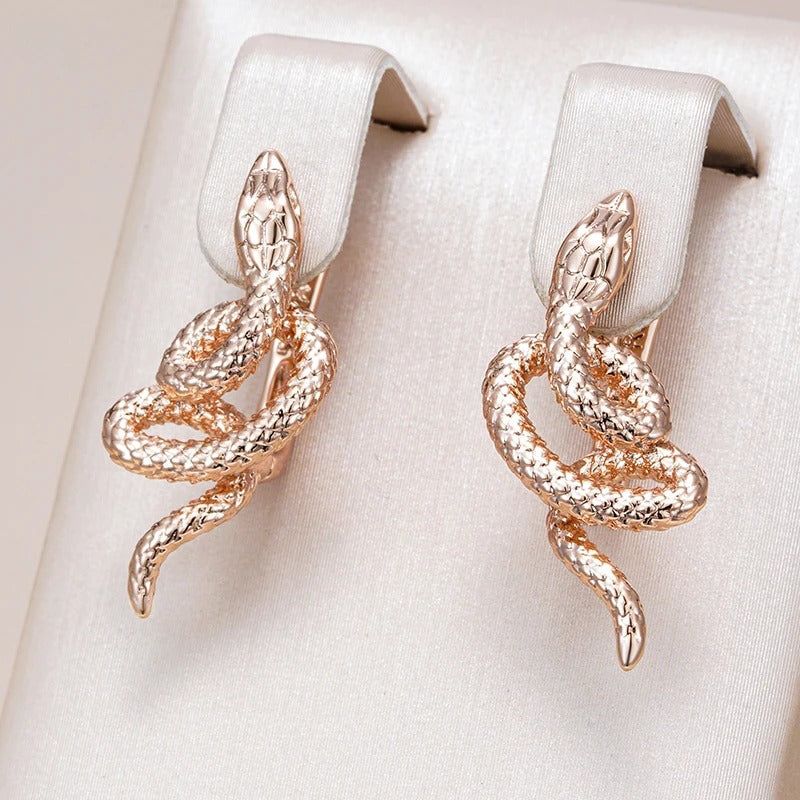 Earrings snake 18K pink gold plated - AC