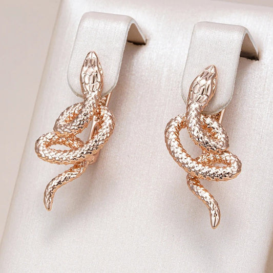 Earrings snake 18K pink gold plated - AC