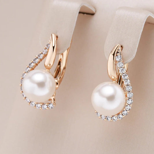 Romantic earrings in 18kt rose gold with cubic zirconia - AC