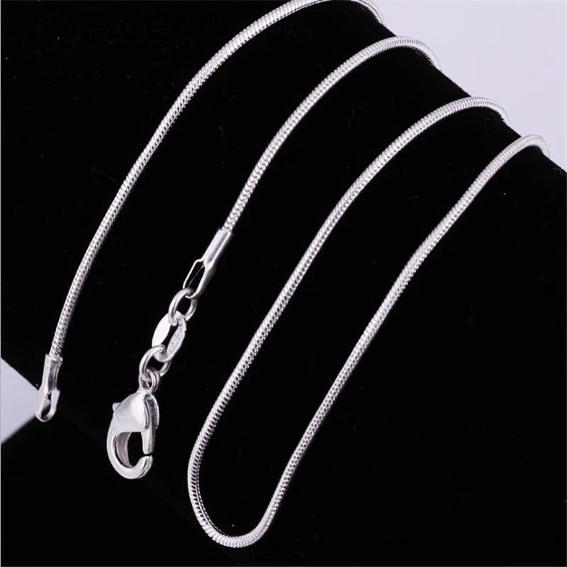 Single snake chain necklace made of 925 sterling silver