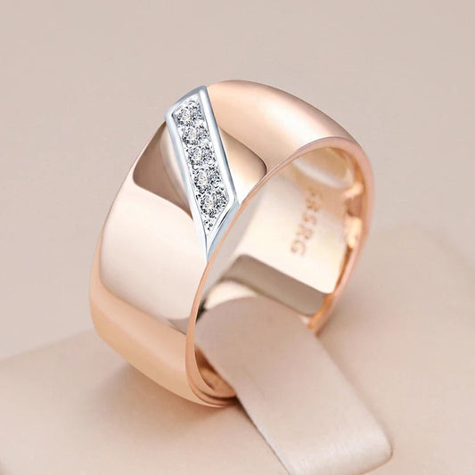 18K Rose Gold Plated Luxury Natural Zircon 9mm