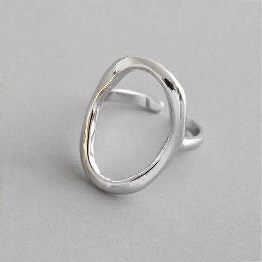 Adjustable Irregular Sphere Ring made of 925 Sterling Silver