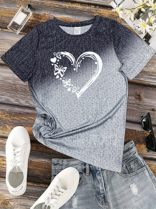 T-shirt with bluish heart