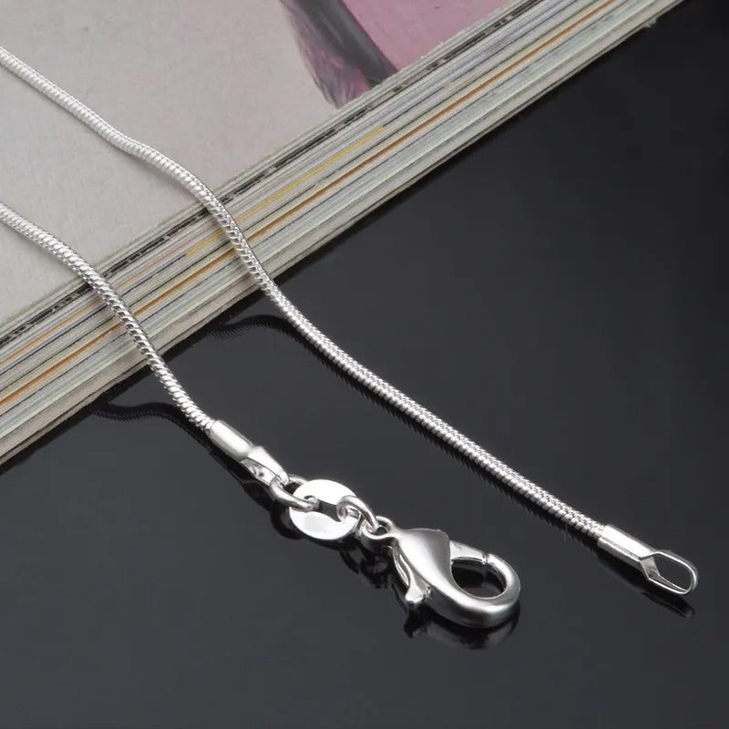 Single snake chain necklace made of 925 sterling silver