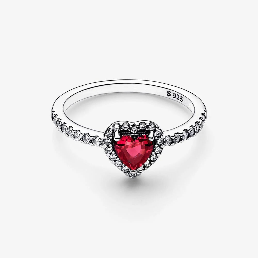 Ruby Heart Ring made of 925 Sterling Silver