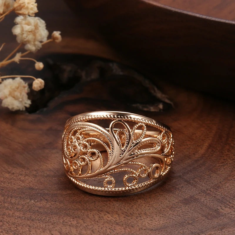 Royal wide ring in 18K rose gold plating