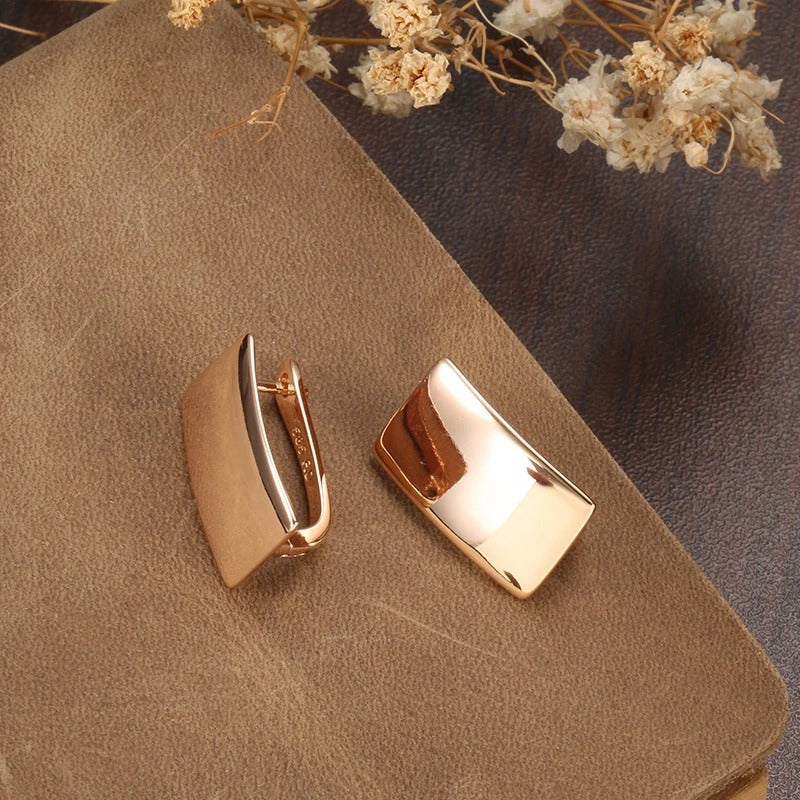 18K Rose Gold Plated  Rectangular earrings