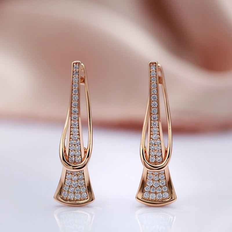 18K Rose Gold Plated romantic zirconia earrings