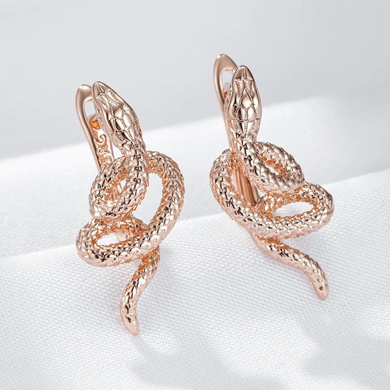 Earrings snake 18K pink gold plated - AC