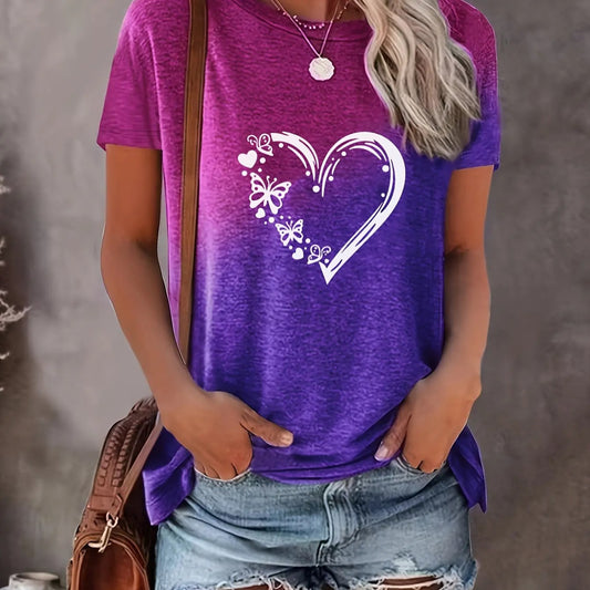 T-shirt with lilac heart