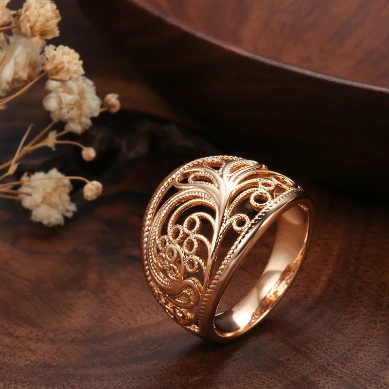 Royal wide ring in 18K rose gold plating