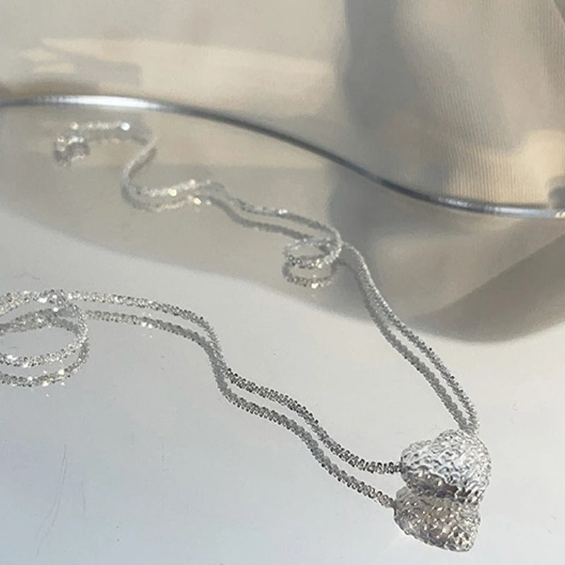 925 Sterling Silver Necklace with Engraved Heart