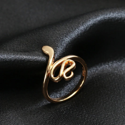 Elegant snake ring plated 18kt rose gold - AC