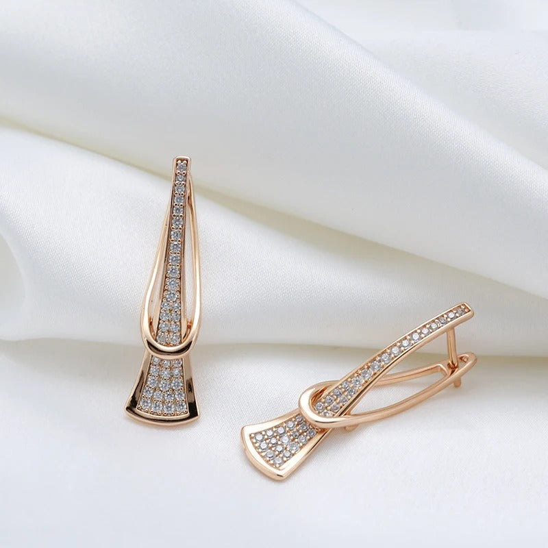 18K Rose Gold Plated romantic zirconia earrings