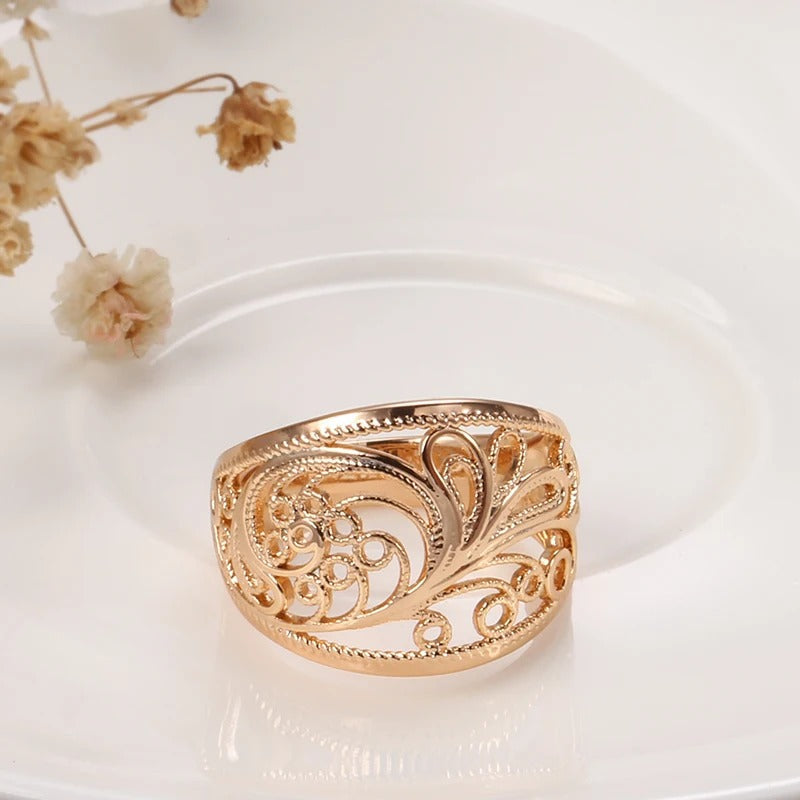 Royal wide ring in 18K rose gold plating