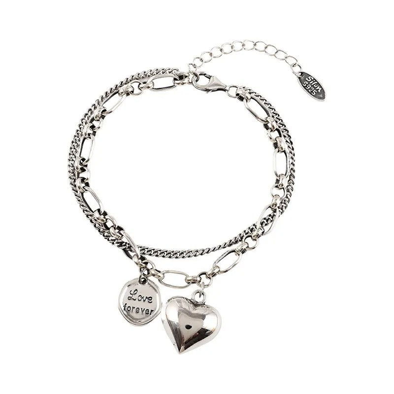 925 sterling silver bracelet Love forever + 2 Free Charms