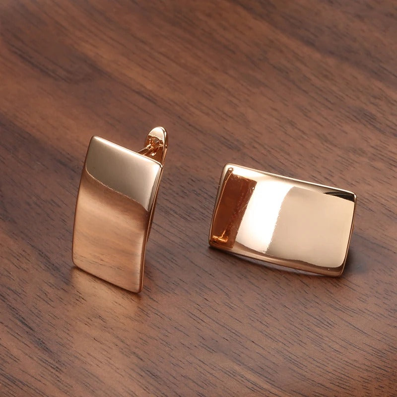 18K Rose Gold Plated  Rectangular earrings