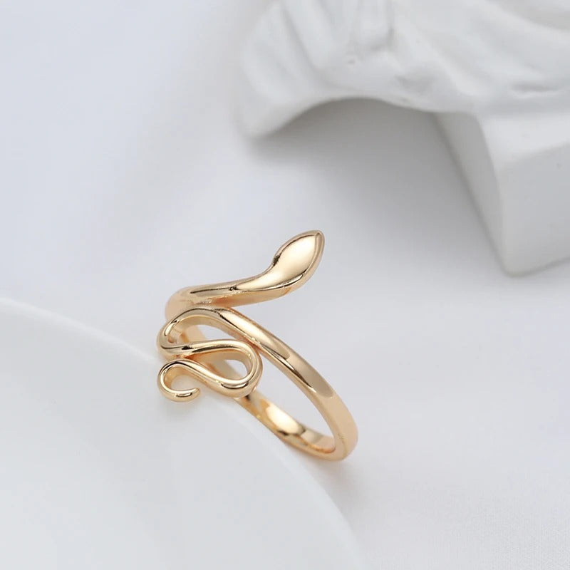 Elegant snake ring plated 18kt rose gold - AC